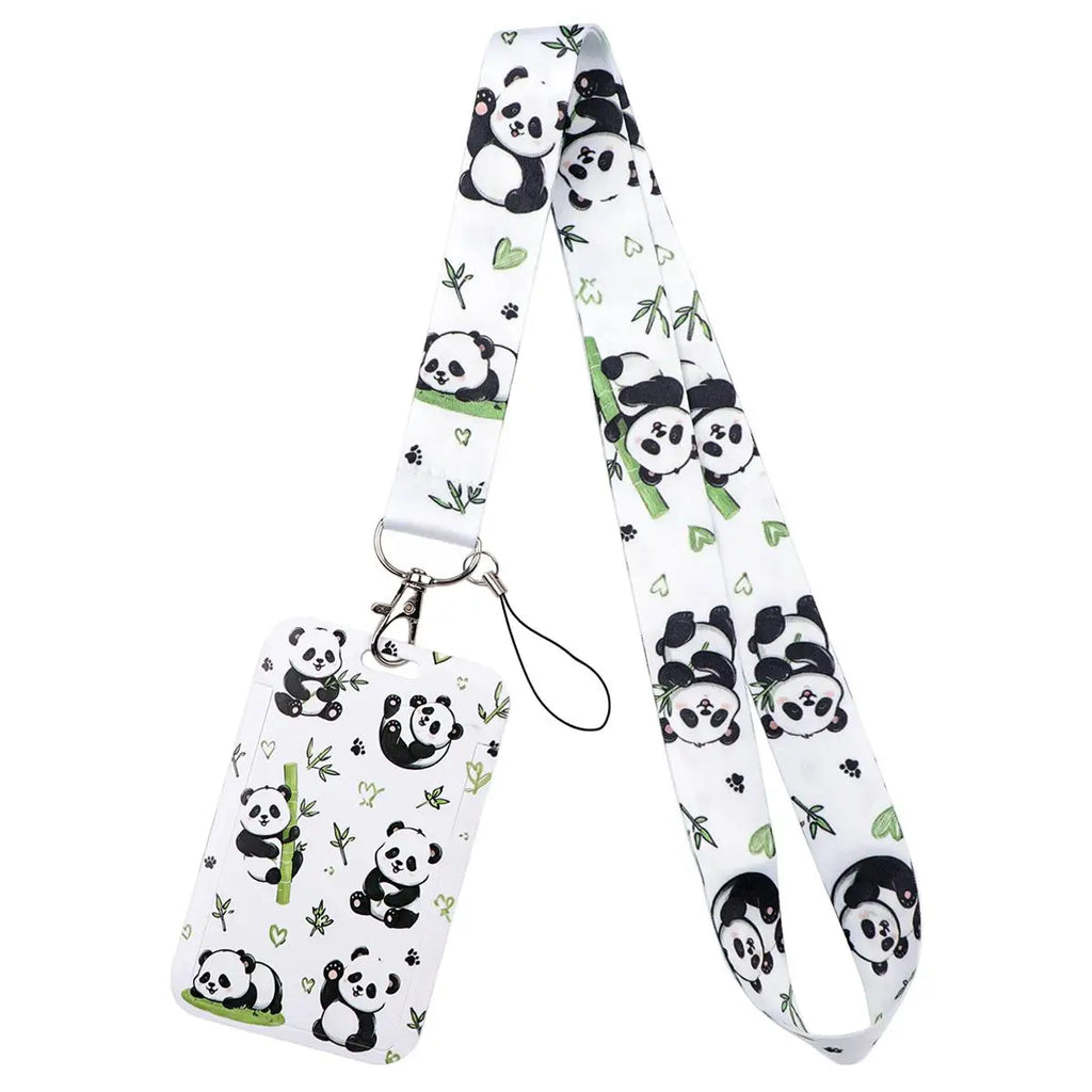Cute Hand Drawn Pet Animal Lanyard Neck Strap Keychain ID Card Cover Badge Holder Mobile Phone Hang Rope Keyring Accessories