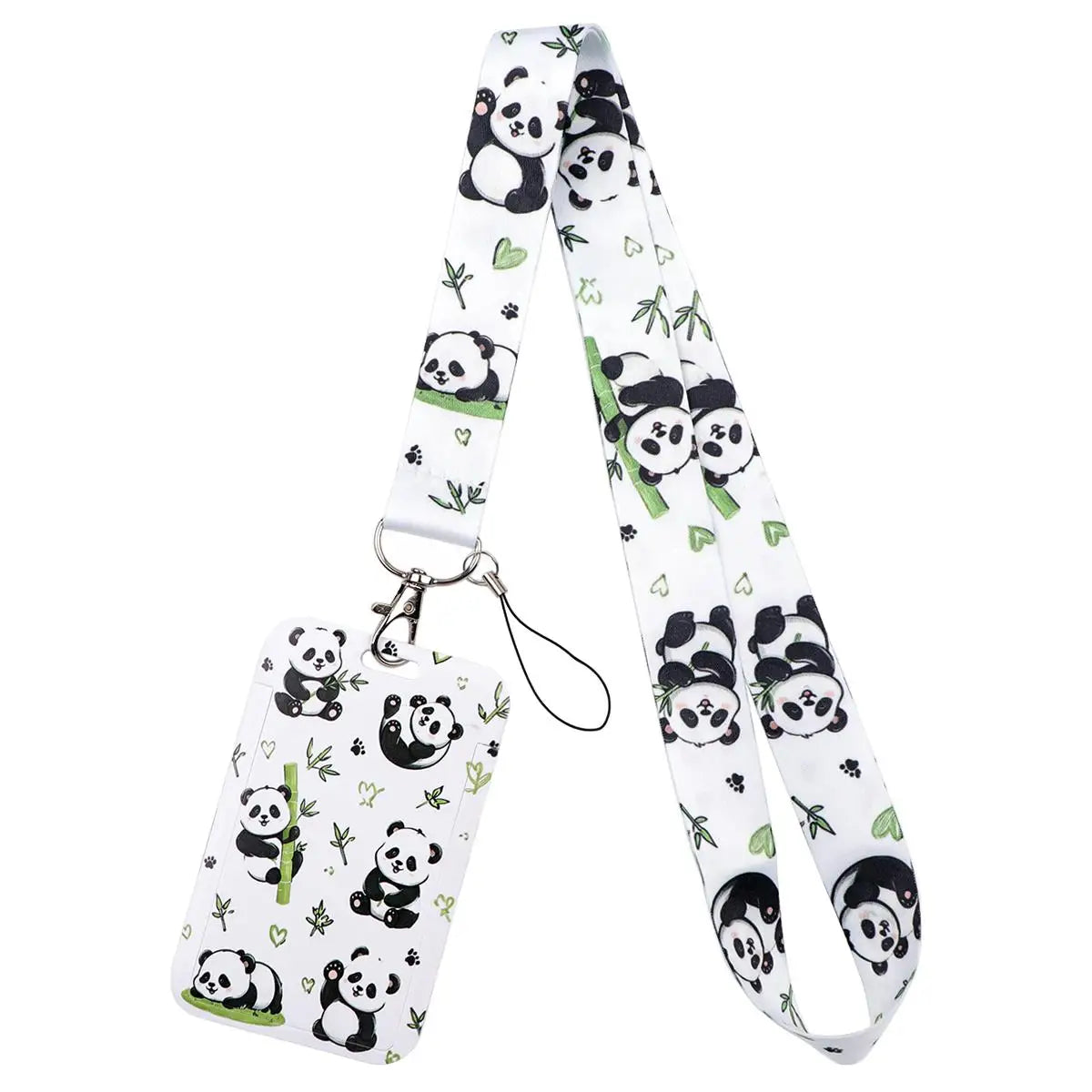 Cute Hand Drawn Pet Animal Lanyard Neck Strap Keychain ID Card Cover Badge Holder Mobile Phone Hang Rope Keyring Accessories