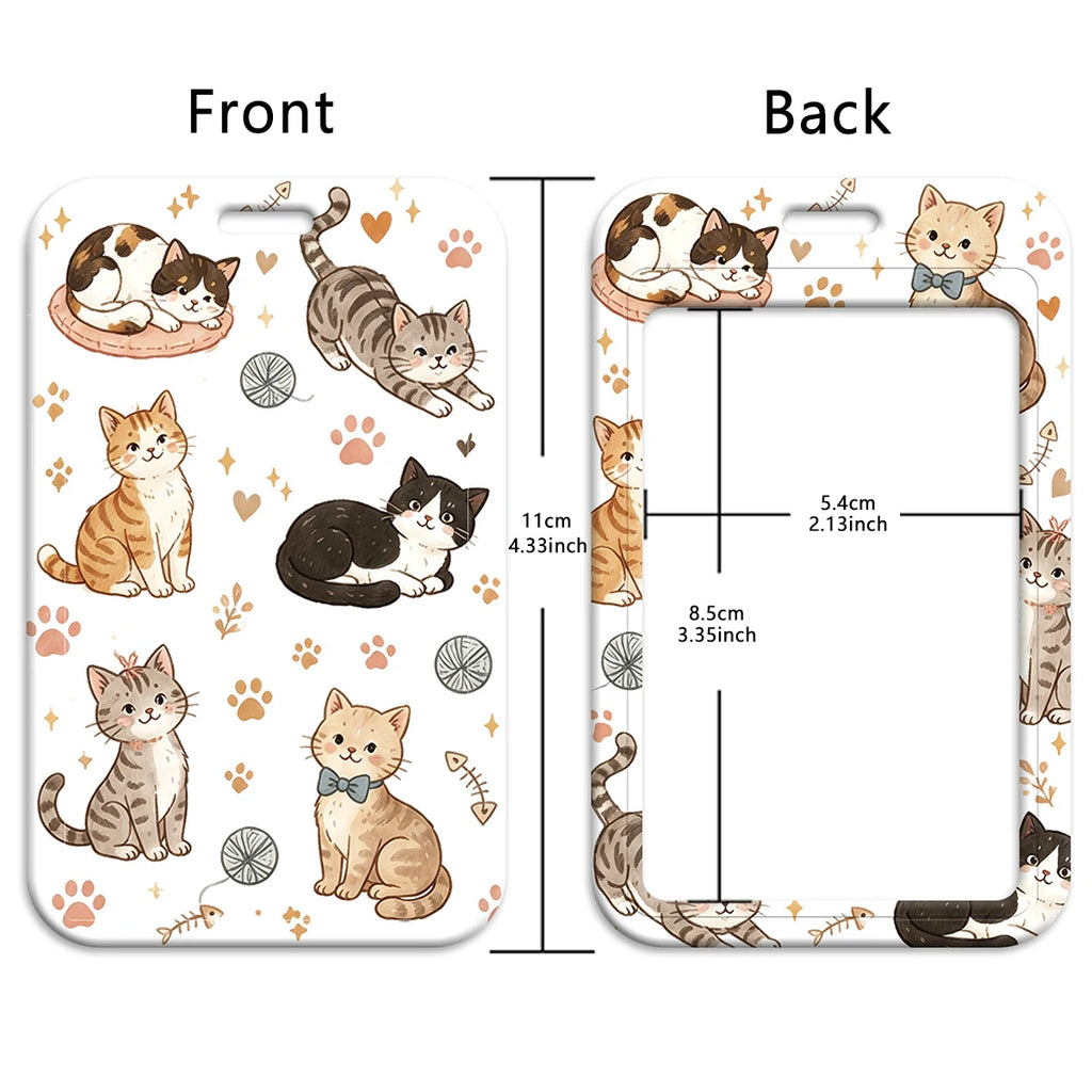 Cute Hand Drawn Pet Animal Lanyard Neck Strap Keychain ID Card Cover Badge Holder Mobile Phone Hang Rope Keyring Accessories