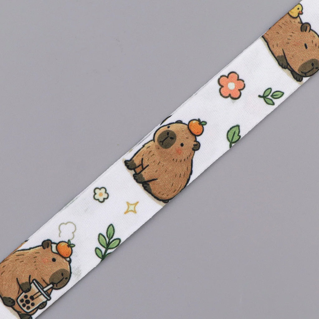 Cute Hand Drawn Pet Animal Lanyard Neck Strap Keychain ID Card Cover Badge Holder Mobile Phone Hang Rope Keyring Accessories