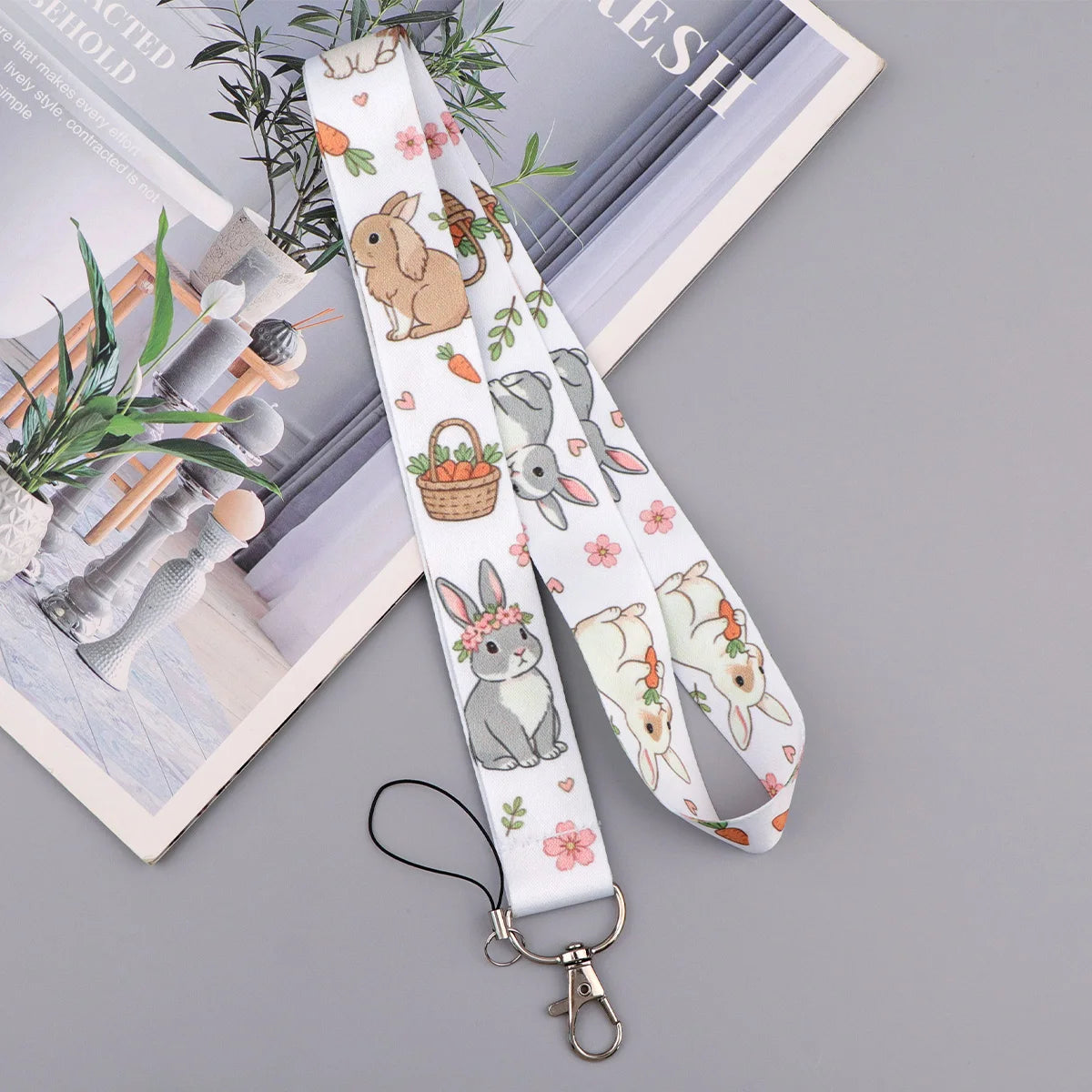 Cute Hand Drawn Pet Animal Lanyard Neck Strap Keychain ID Card Cover Badge Holder Mobile Phone Hang Rope Keyring Accessories